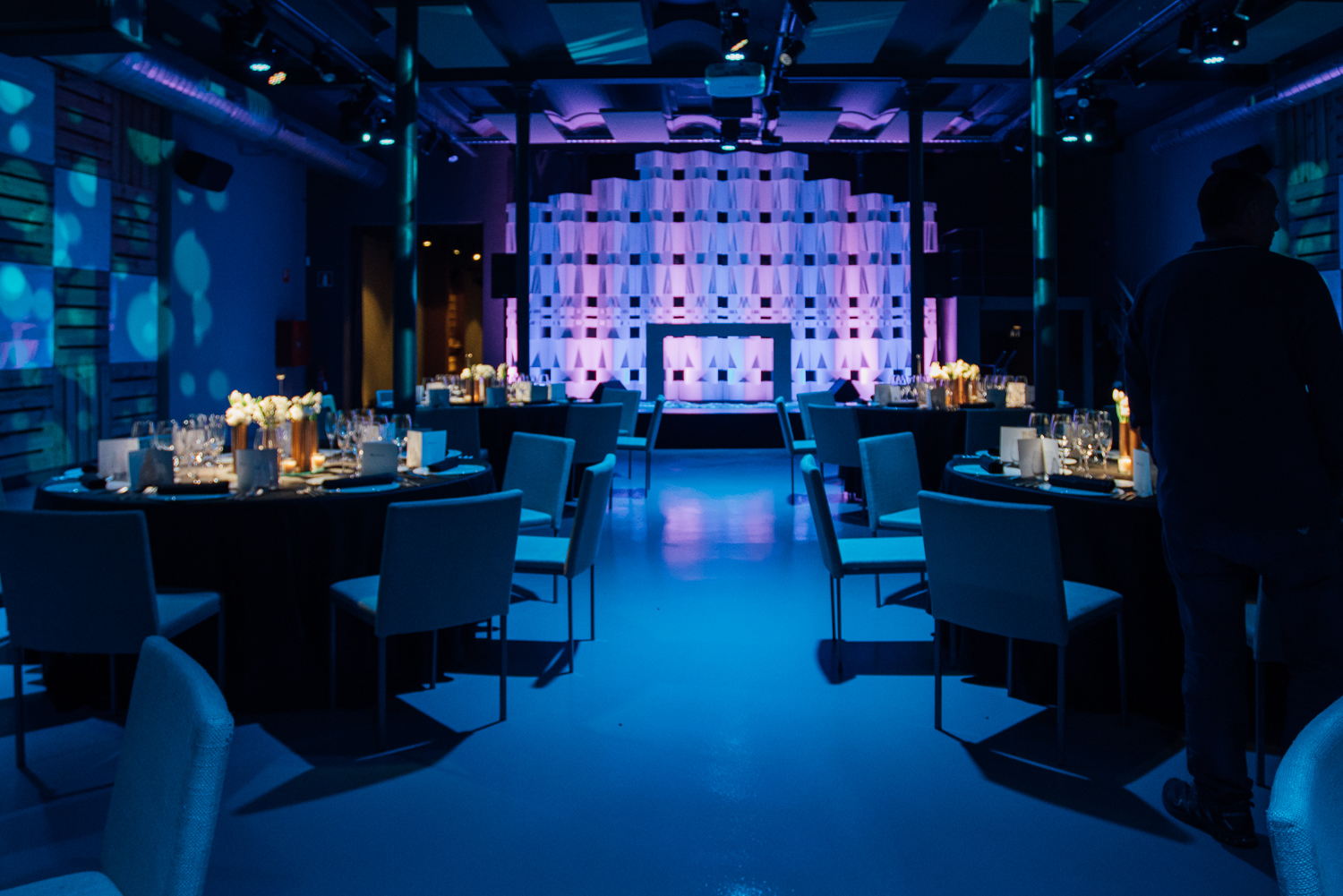 Sala principal Portal de l'Eixample preparada para gala